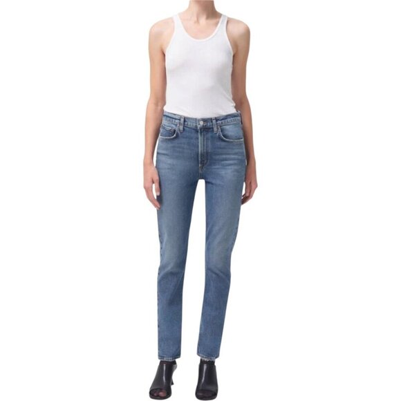 New Agolde Merrel Mid Rise Straight Leg Ankle Jeans Size 30 In Spellbound Wash - Picture 2 of 15